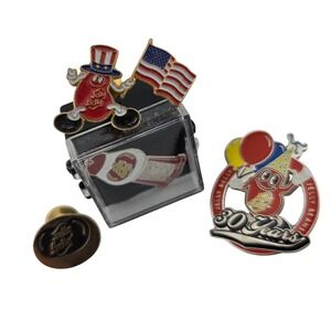 Jelly‎ Belly Enamel Pin Set 30 Years Anniversary Patriotic Flag 4 PC Bundle